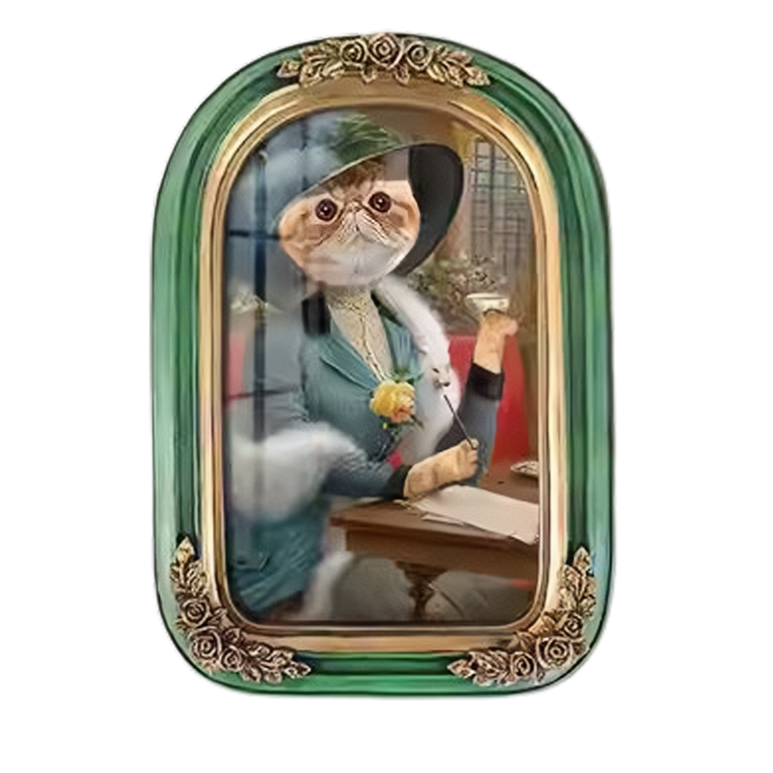 Vintage Style Custom Pet Portrait on Canvas | European Framed Cat & Dog Art Print - Unique Memorial Decor Gift