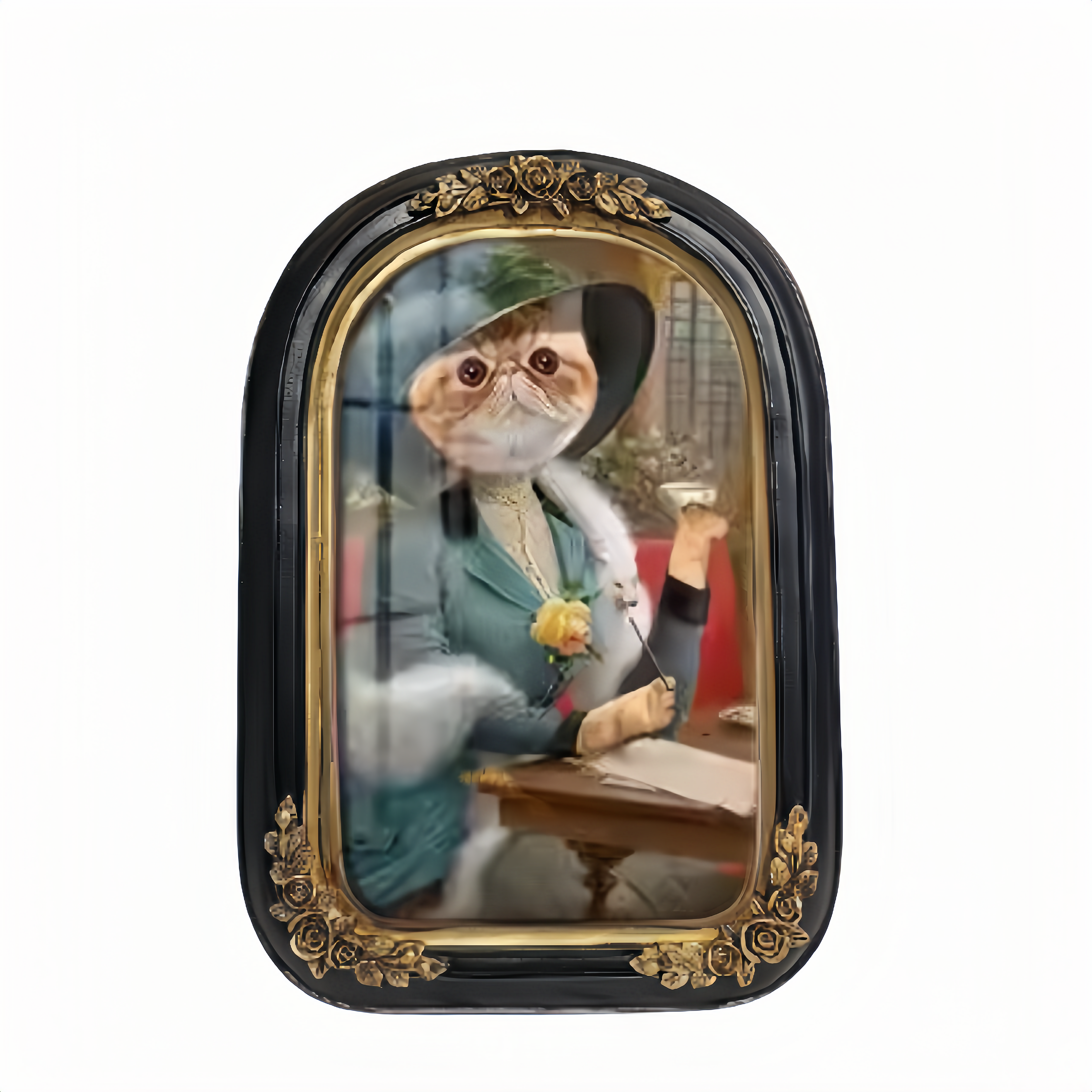 Vintage Style Custom Pet Portrait on Canvas | European Framed Cat & Dog Art Print - Unique Memorial Decor Gift