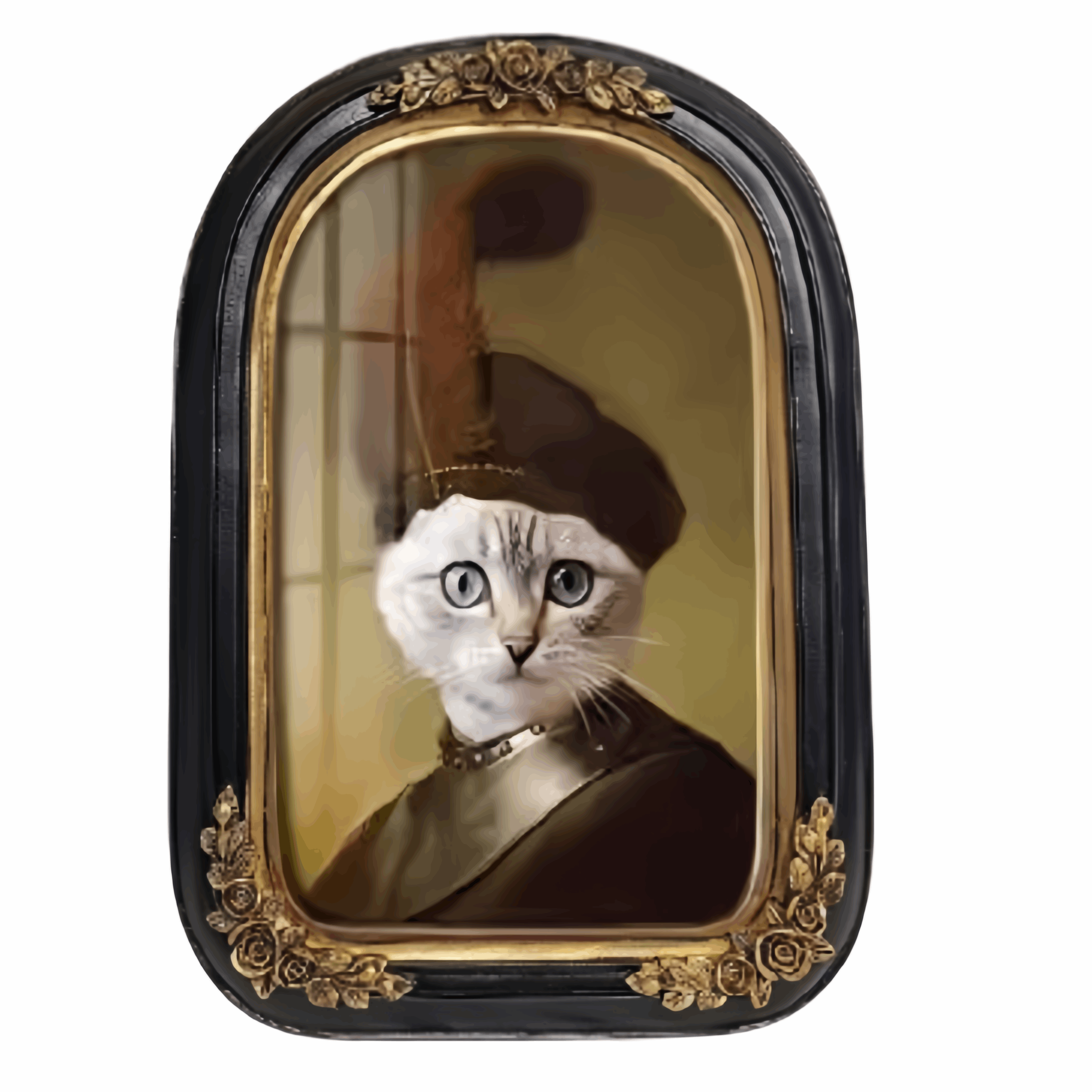 Vintage Style Custom Pet Portrait on Canvas | European Framed Cat & Dog Art Print - Unique Memorial Decor Gift