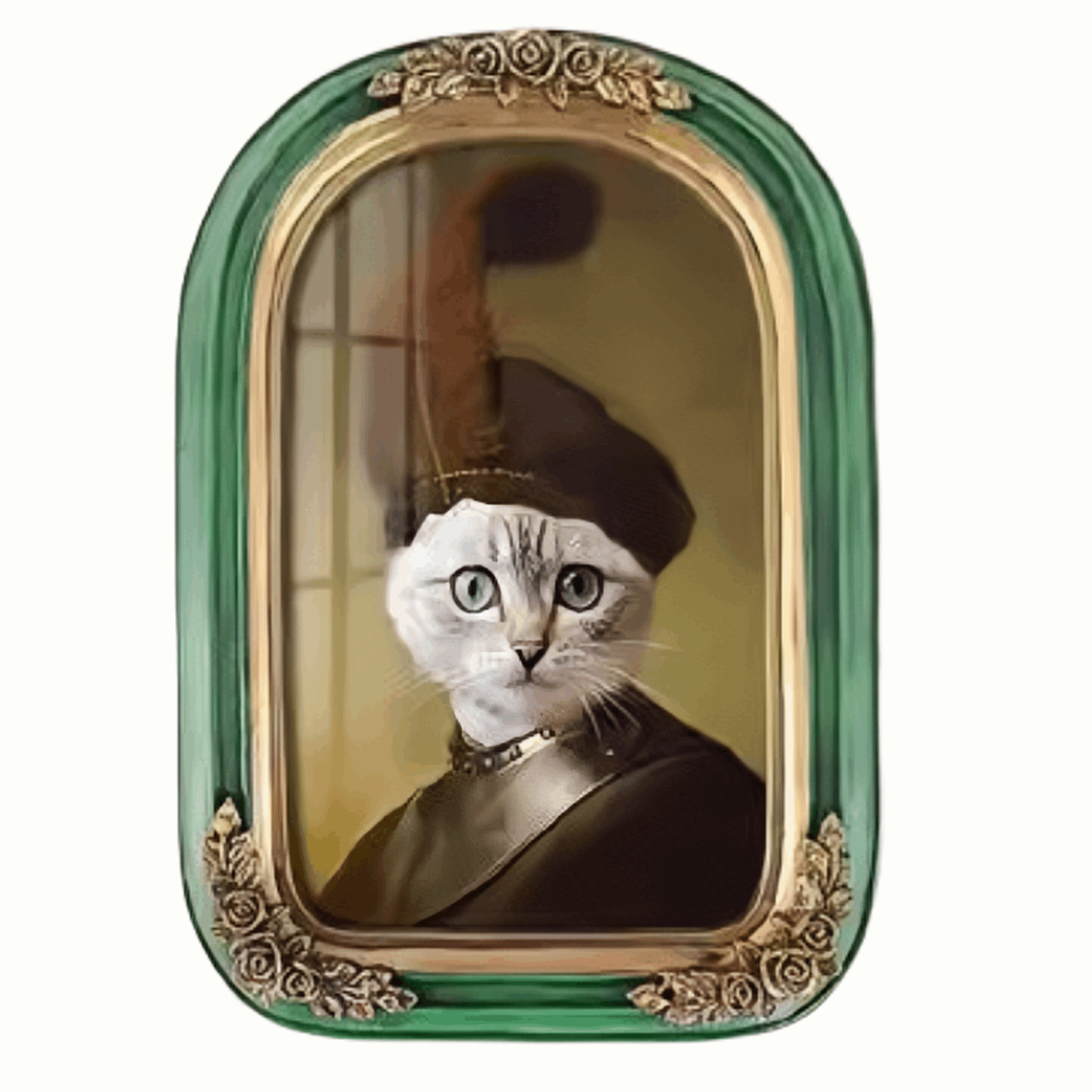 Vintage Style Custom Pet Portrait on Canvas | European Framed Cat & Dog Art Print - Unique Memorial Decor Gift
