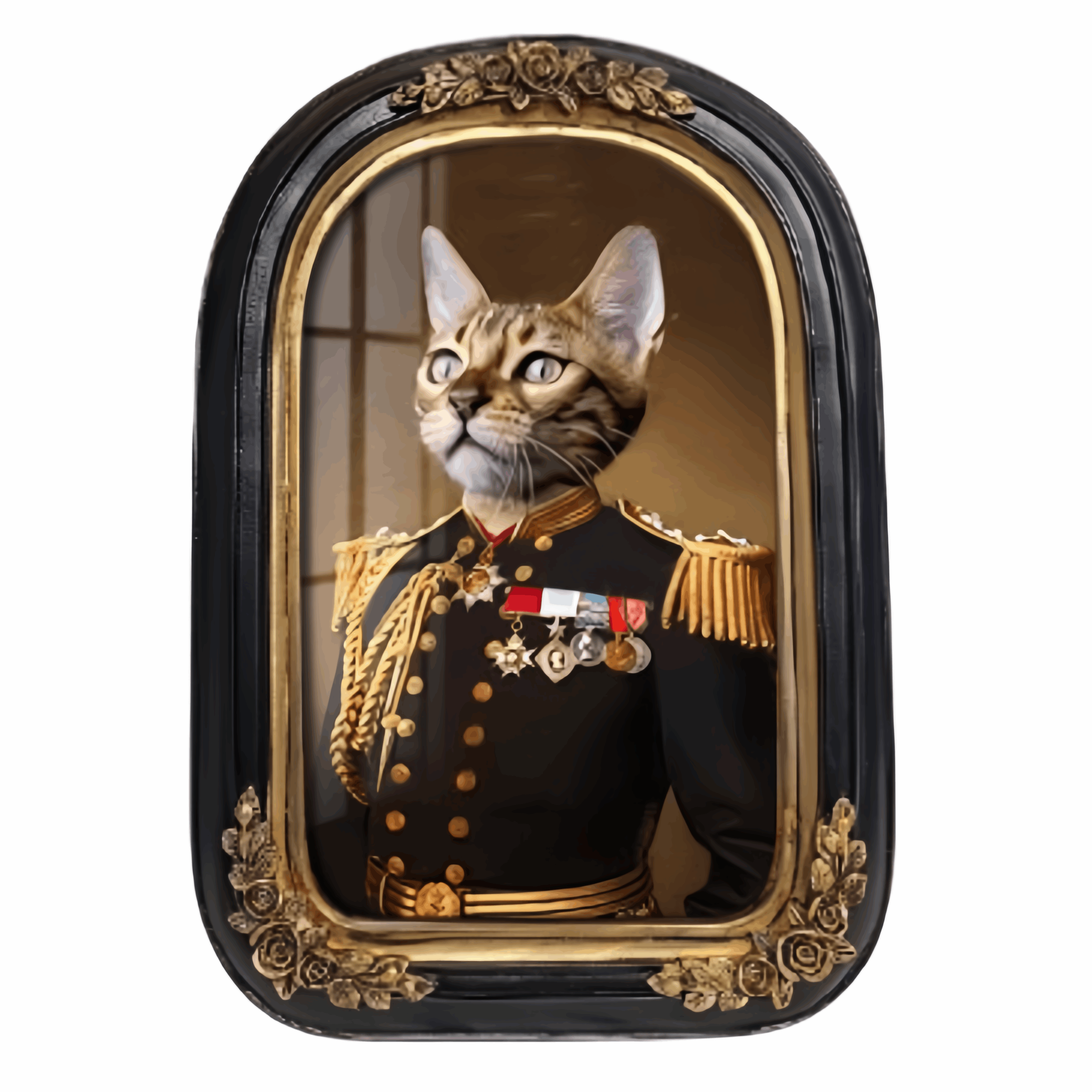 Vintage Style Custom Pet Portrait on Canvas | European Framed Cat & Dog Art Print - Unique Memorial Decor Gift