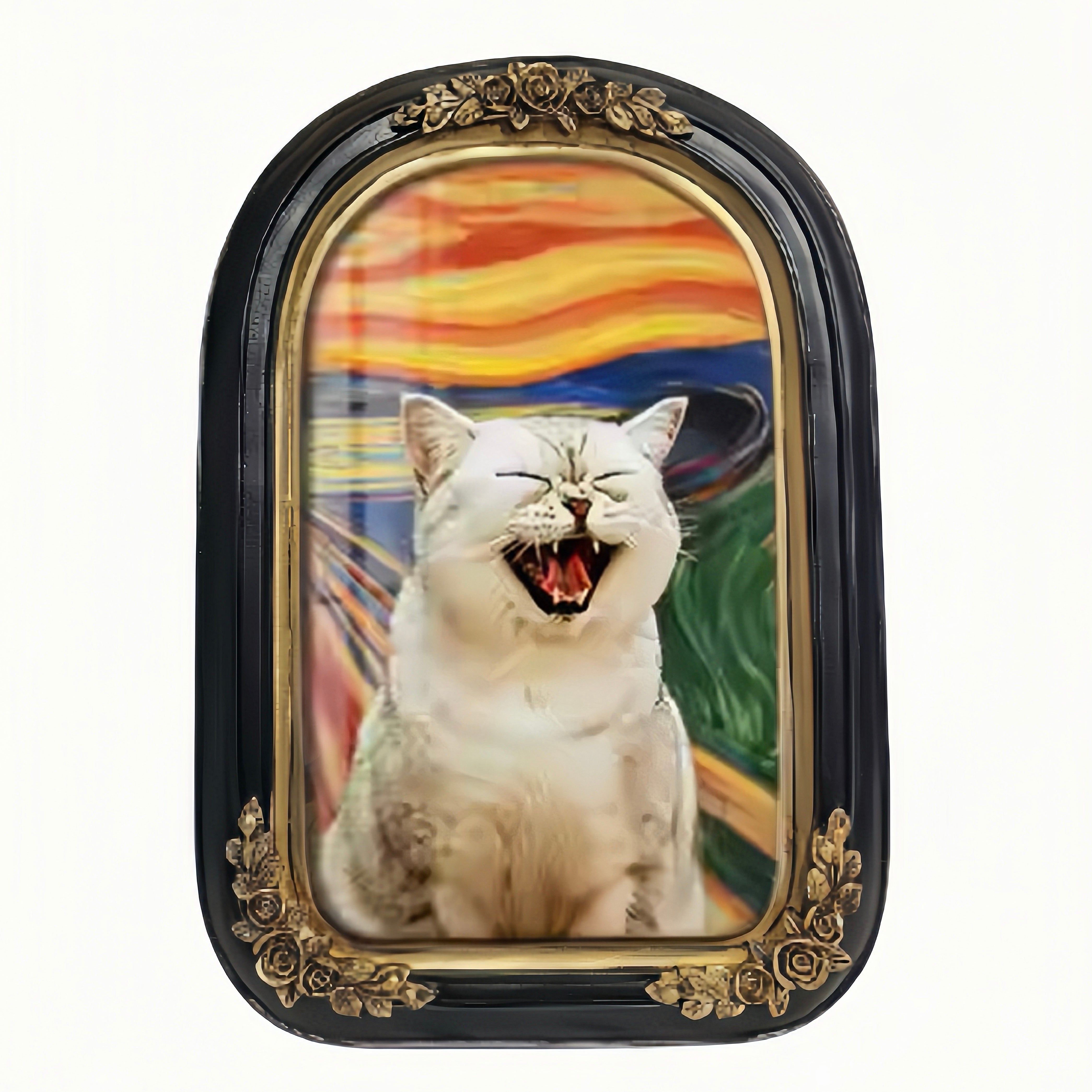Vintage Style Custom Pet Portrait on Canvas | European Framed Cat & Dog Art Print - Unique Memorial Decor Gift