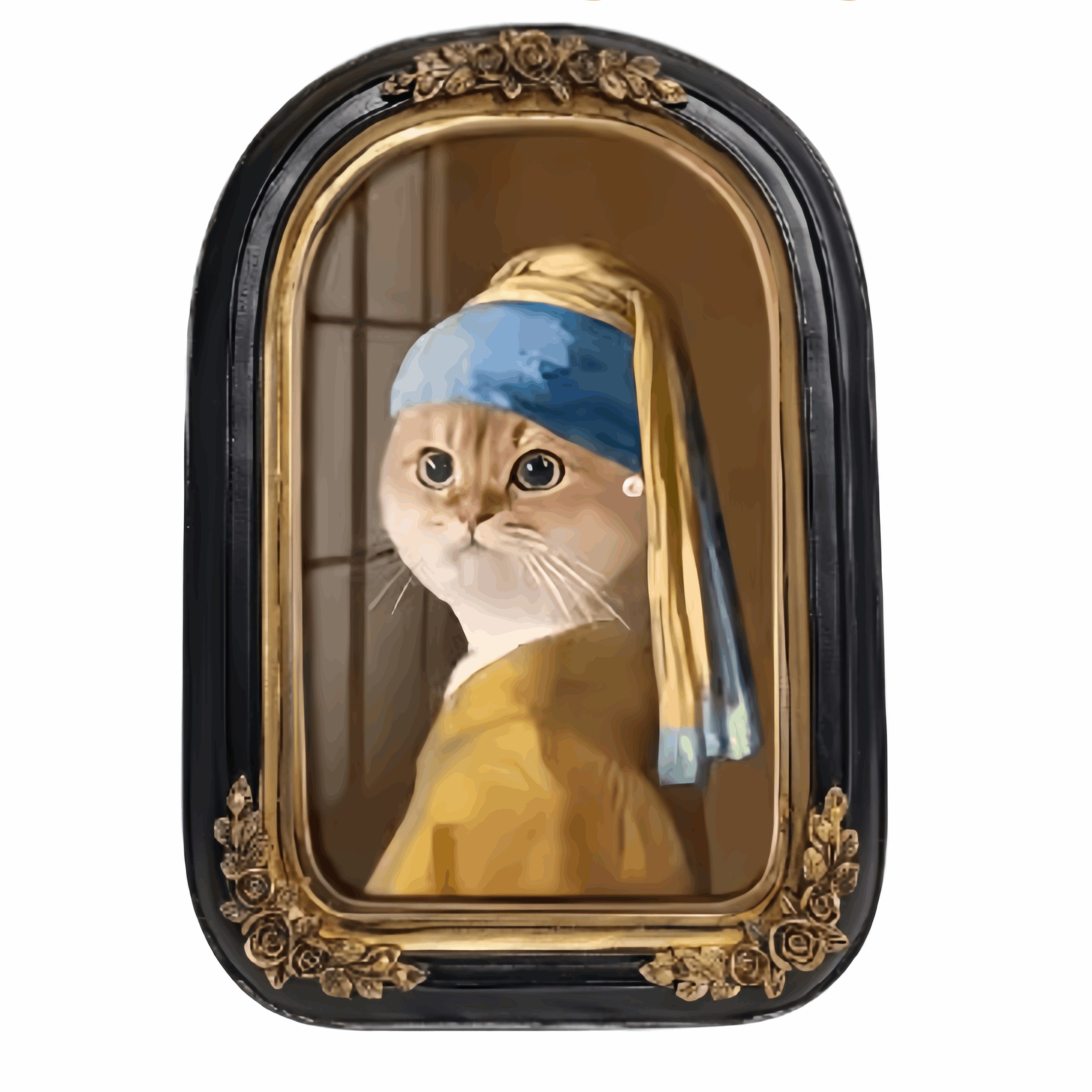 Vintage Style Custom Pet Portrait on Canvas | European Framed Cat & Dog Art Print - Unique Memorial Decor Gift