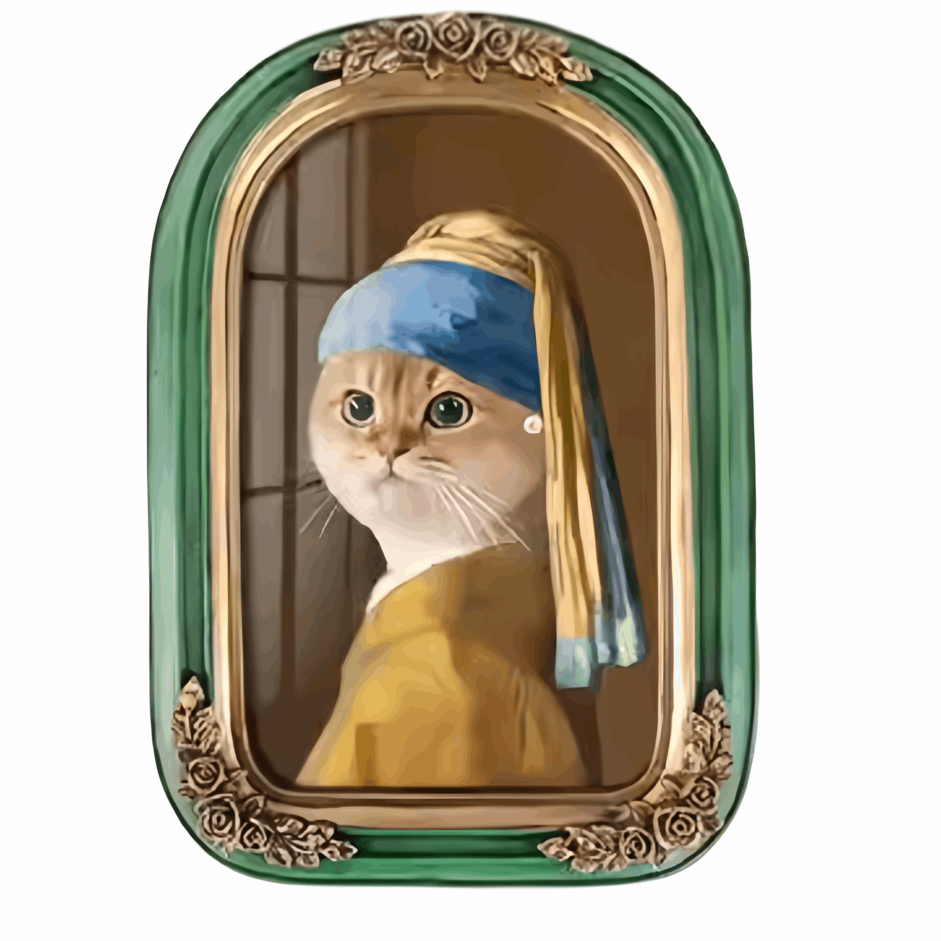 Vintage Style Custom Pet Portrait on Canvas | European Framed Cat & Dog Art Print - Unique Memorial Decor Gift