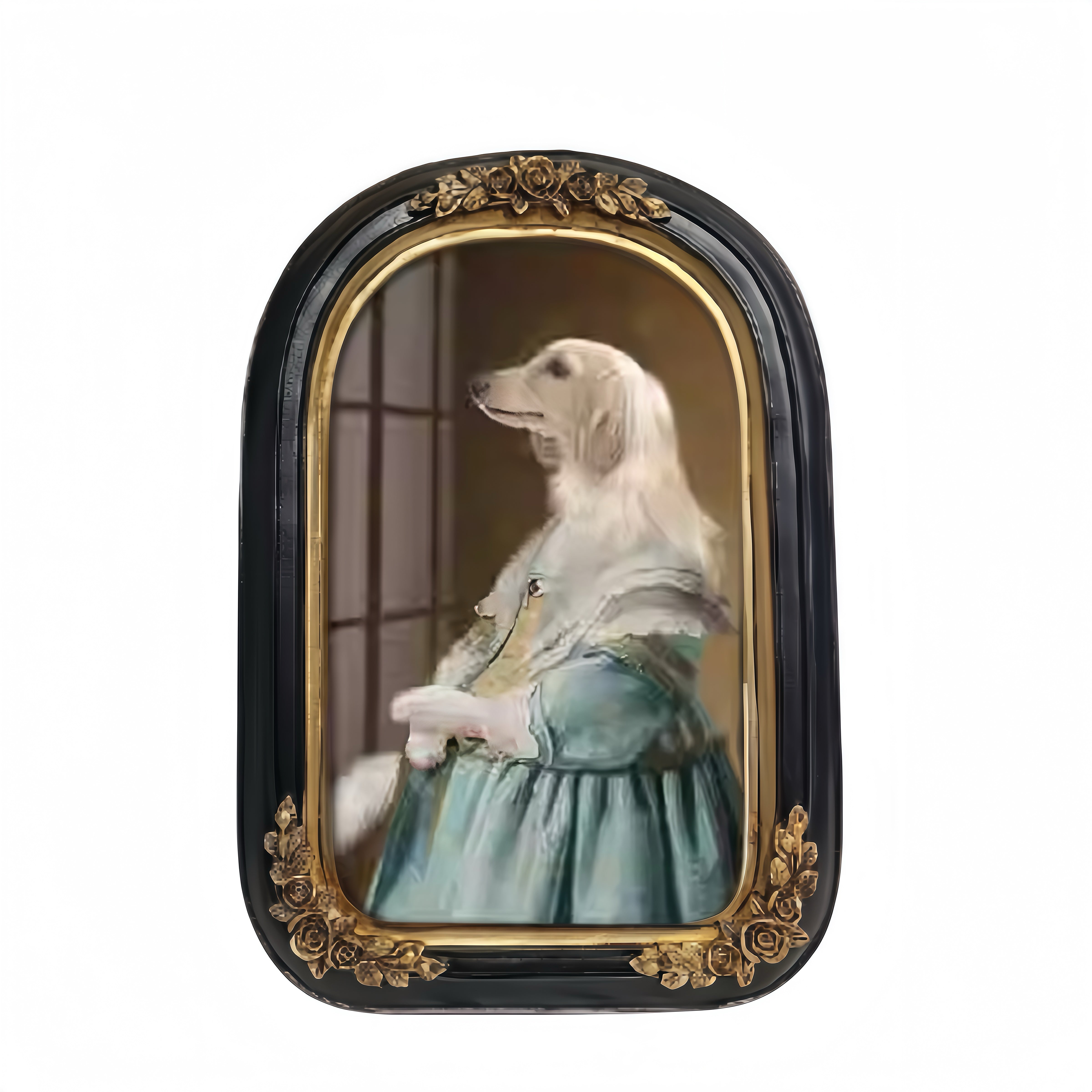Vintage Style Custom Pet Portrait on Canvas | European Framed Cat & Dog Art Print - Unique Memorial Decor Gift