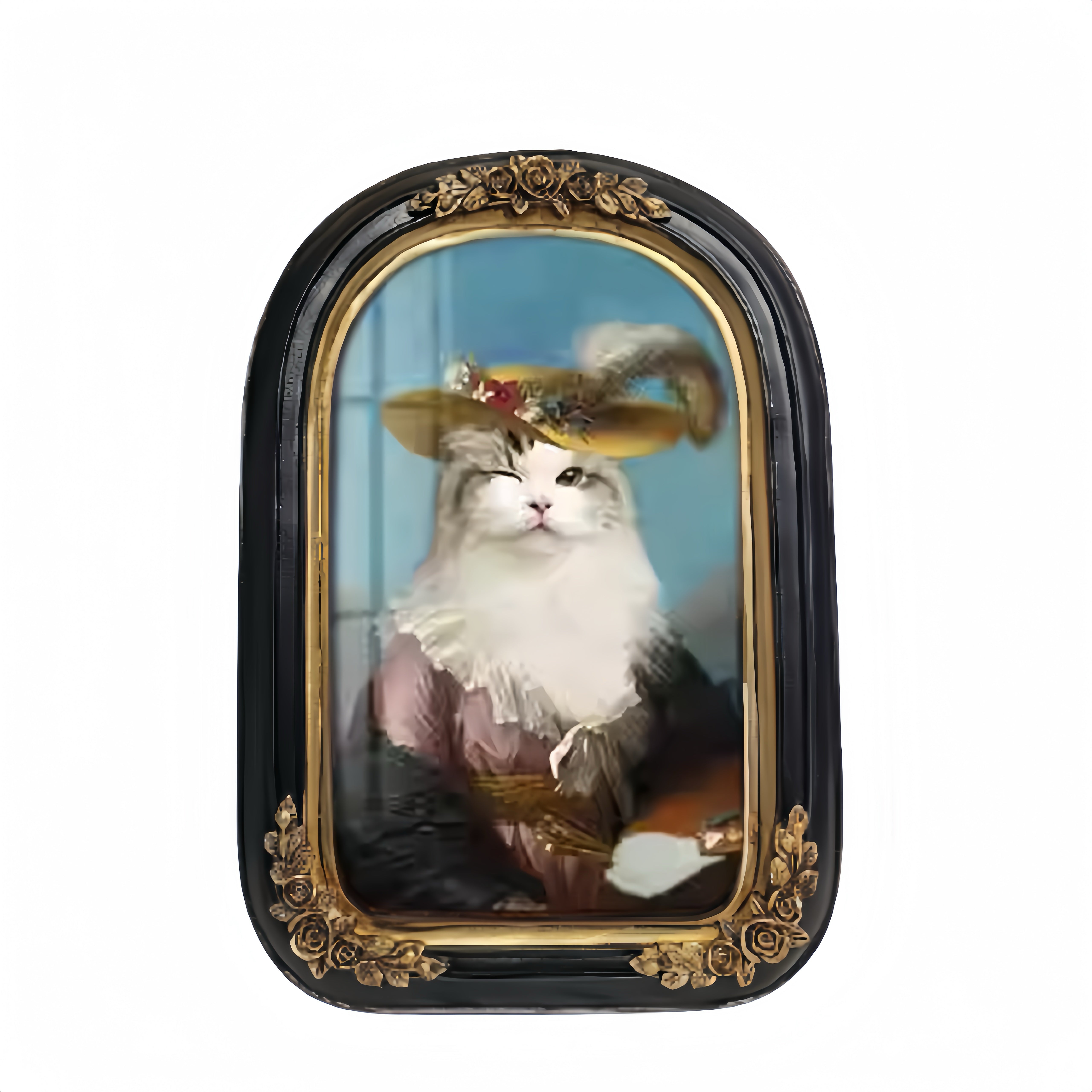 Vintage Style Custom Pet Portrait on Canvas | European Framed Cat & Dog Art Print - Unique Memorial Decor Gift