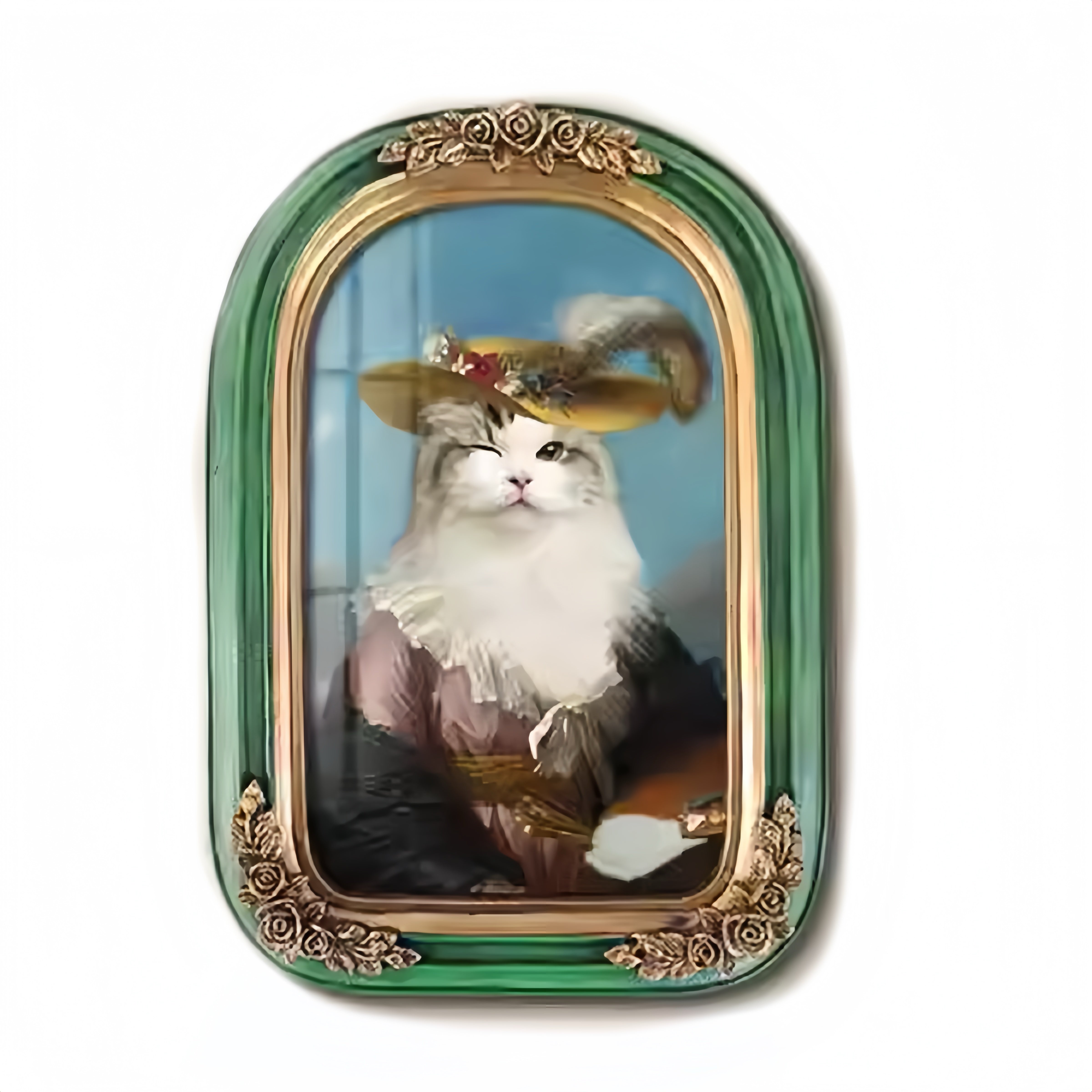Vintage Style Custom Pet Portrait on Canvas | European Framed Cat & Dog Art Print - Unique Memorial Decor Gift