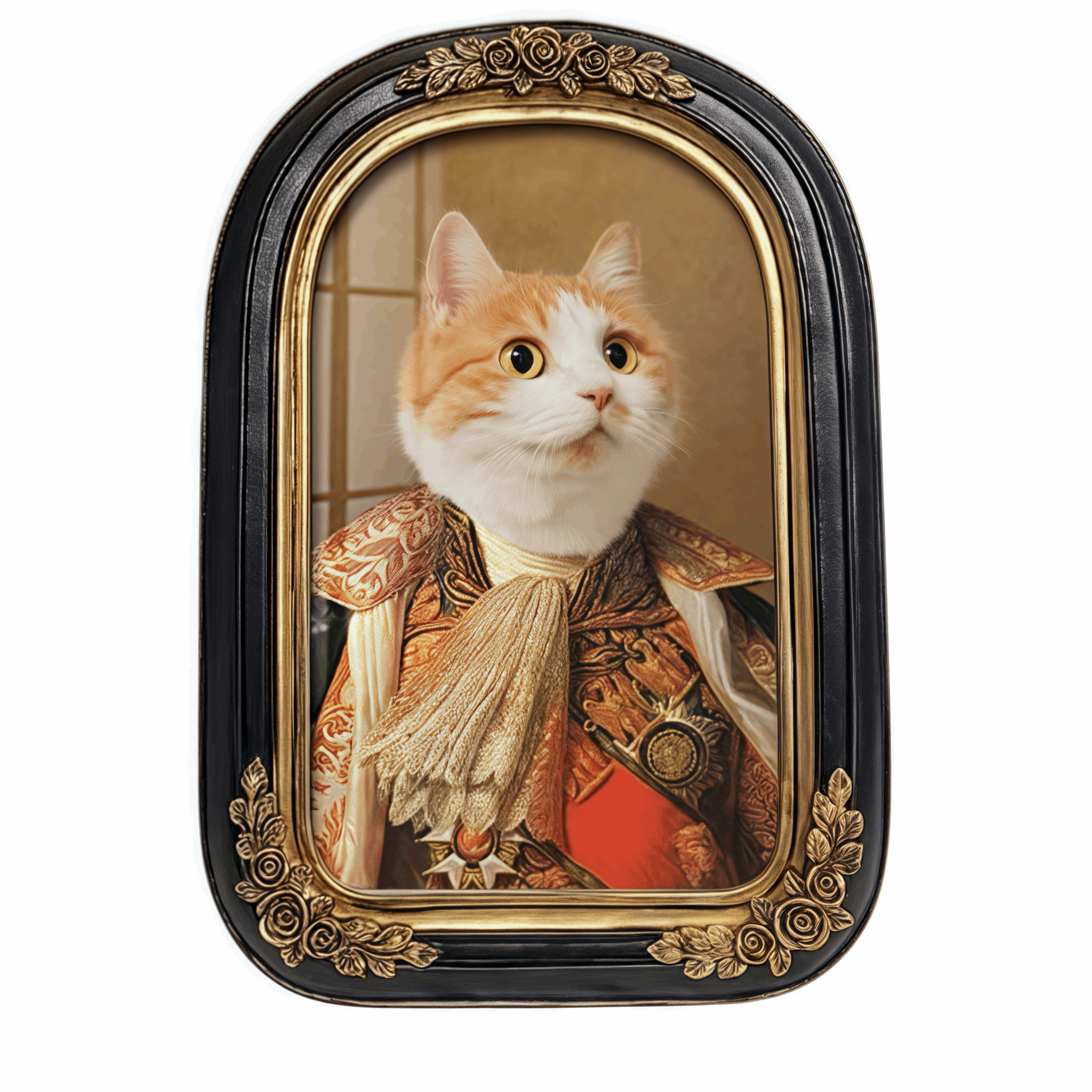Vintage Style Custom Pet Portrait on Canvas | European Framed Cat & Dog Art Print - Unique Memorial Decor Gift