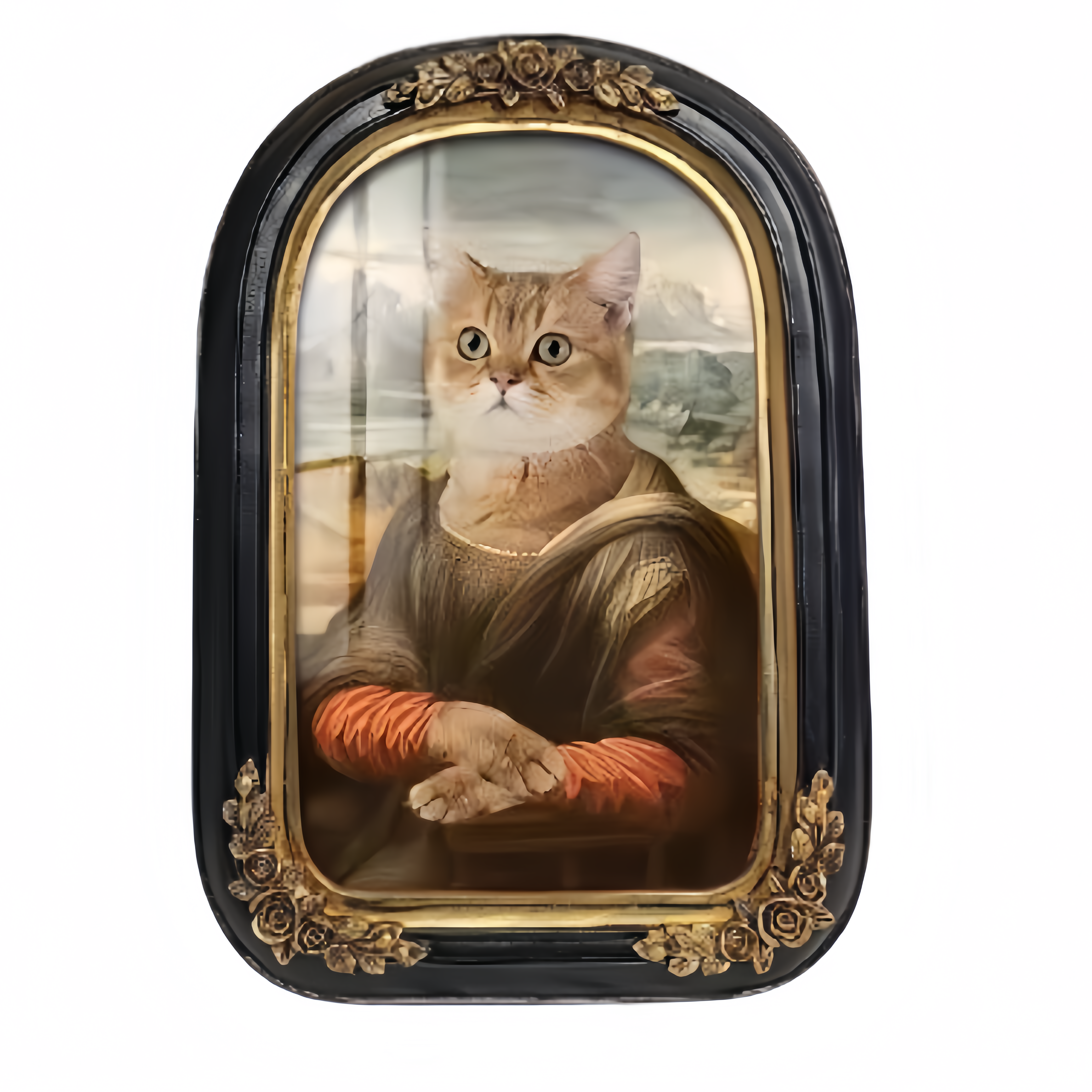 Vintage Style Custom Pet Portrait on Canvas | European Framed Cat & Dog Art Print - Unique Memorial Decor Gift