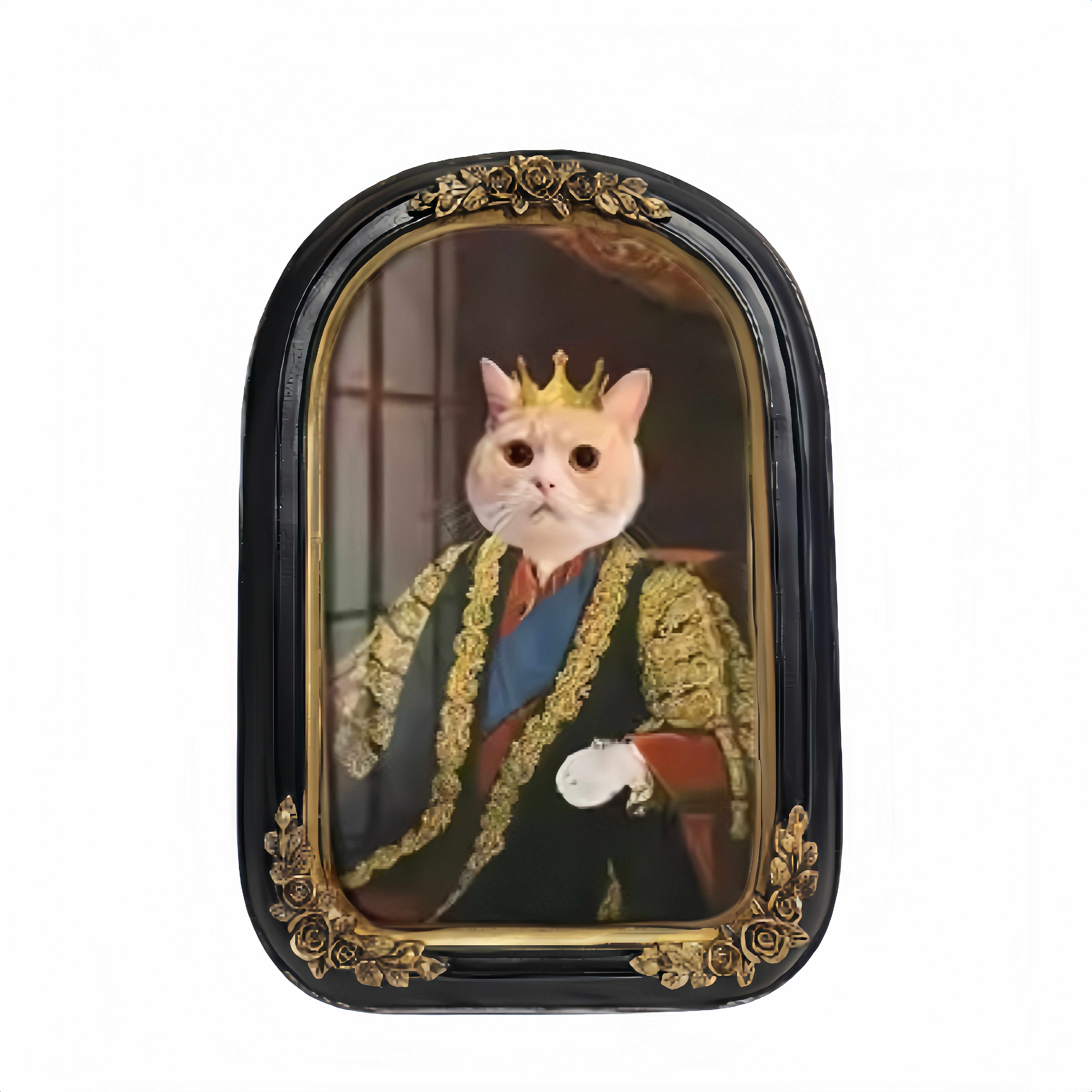 Vintage Style Custom Pet Portrait on Canvas | European Framed Cat & Dog Art Print - Unique Memorial Decor Gift