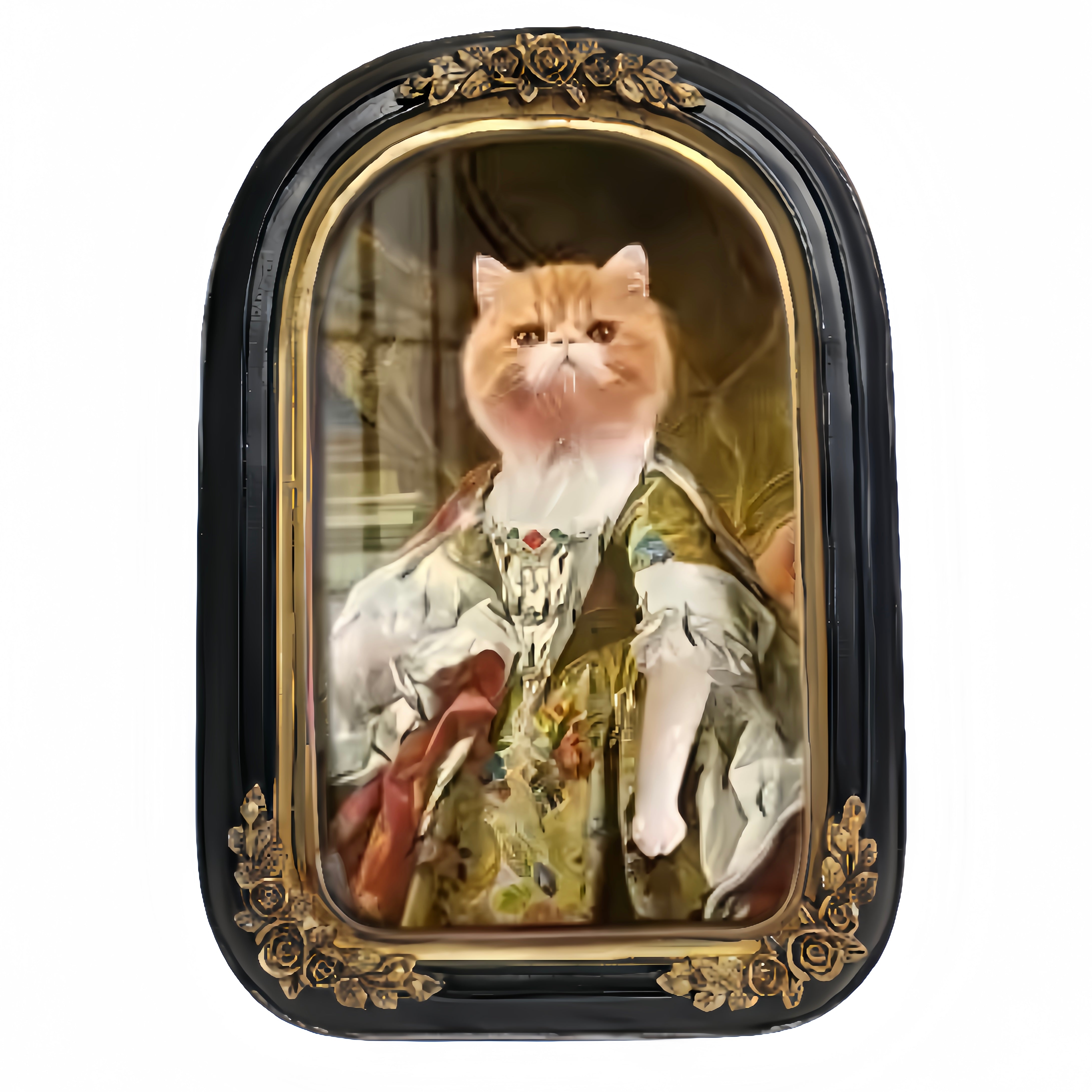 Vintage Style Custom Pet Portrait on Canvas | European Framed Cat & Dog Art Print - Unique Memorial Decor Gift