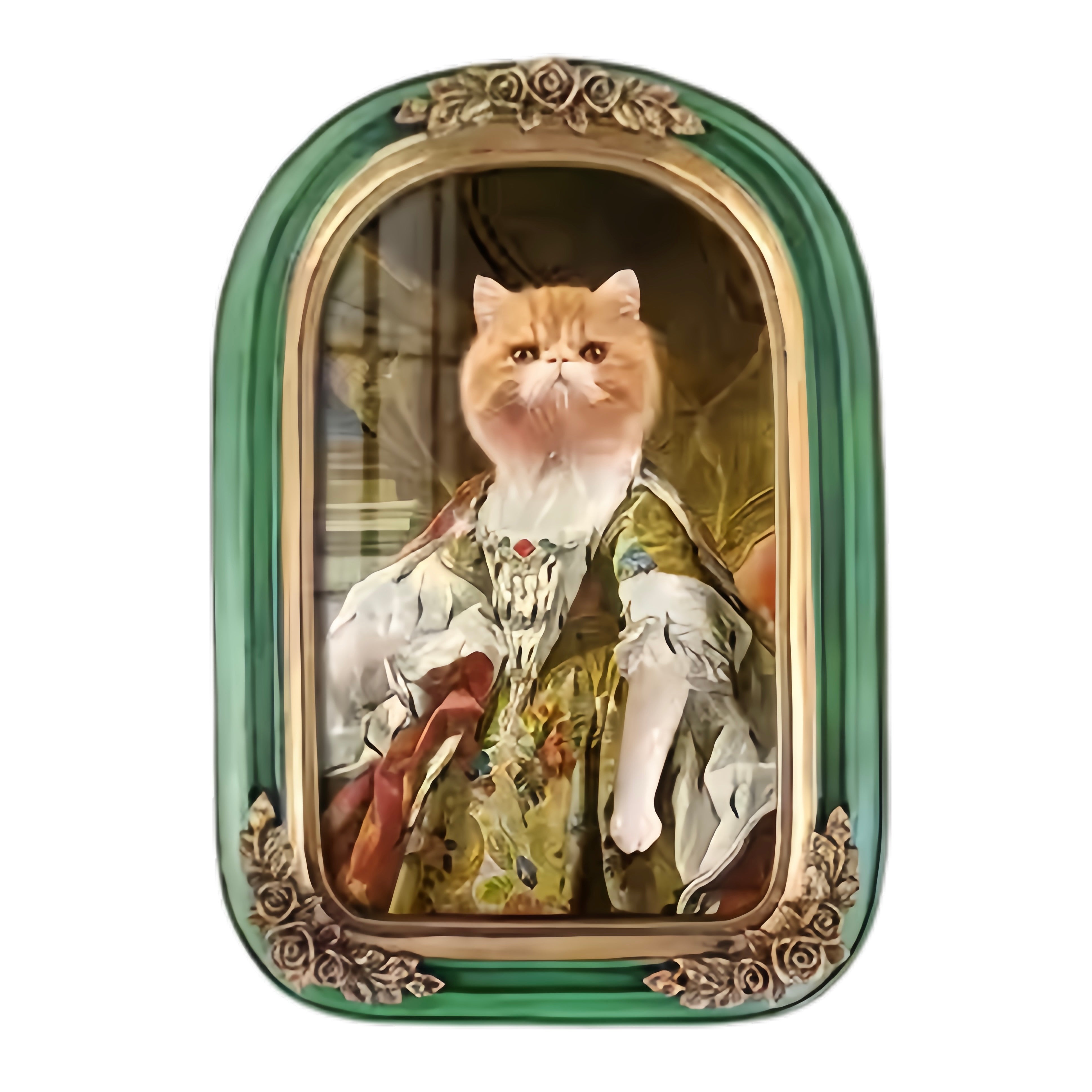 Vintage Style Custom Pet Portrait on Canvas | European Framed Cat & Dog Art Print - Unique Memorial Decor Gift