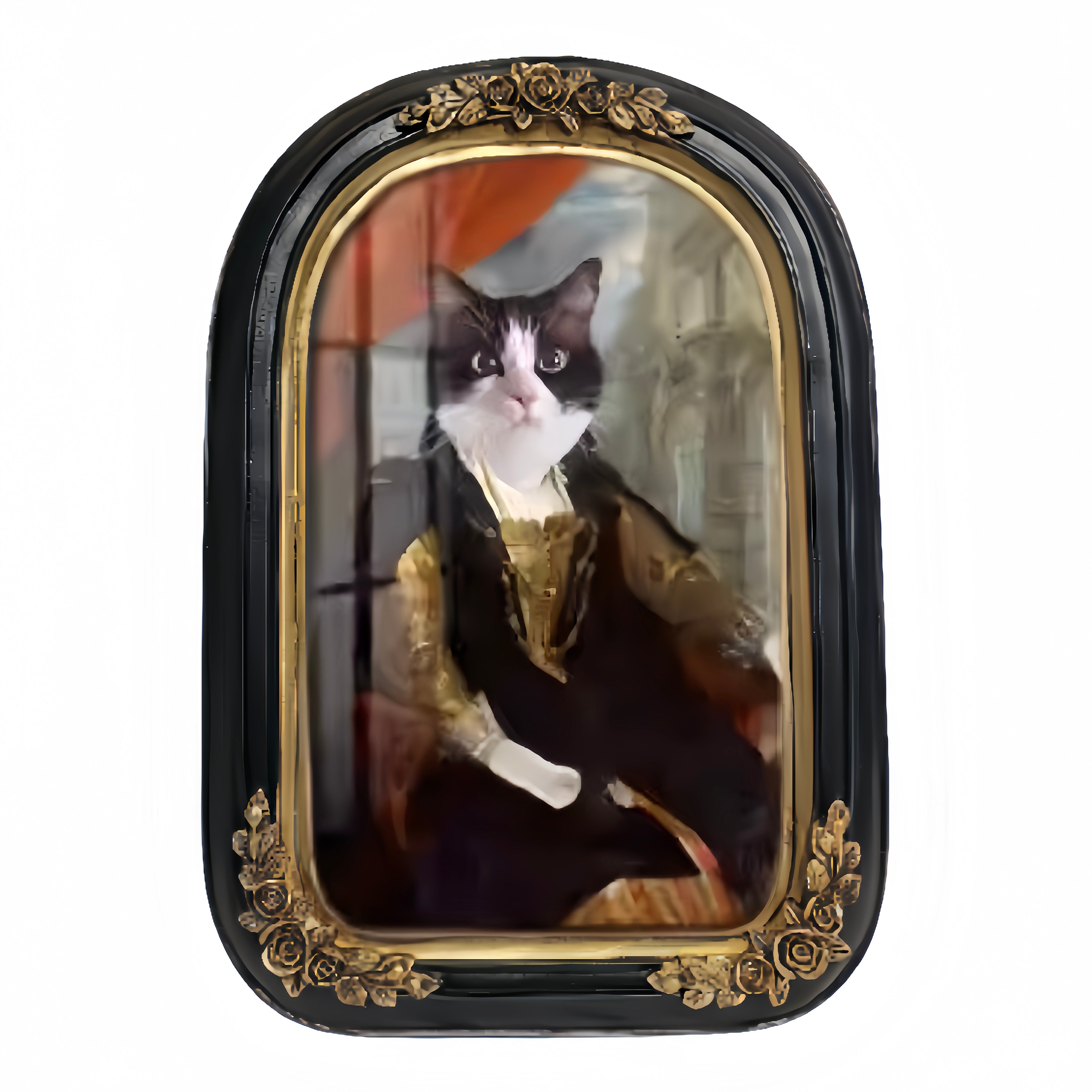 Vintage Style Custom Pet Portrait on Canvas | European Framed Cat & Dog Art Print - Unique Memorial Decor Gift