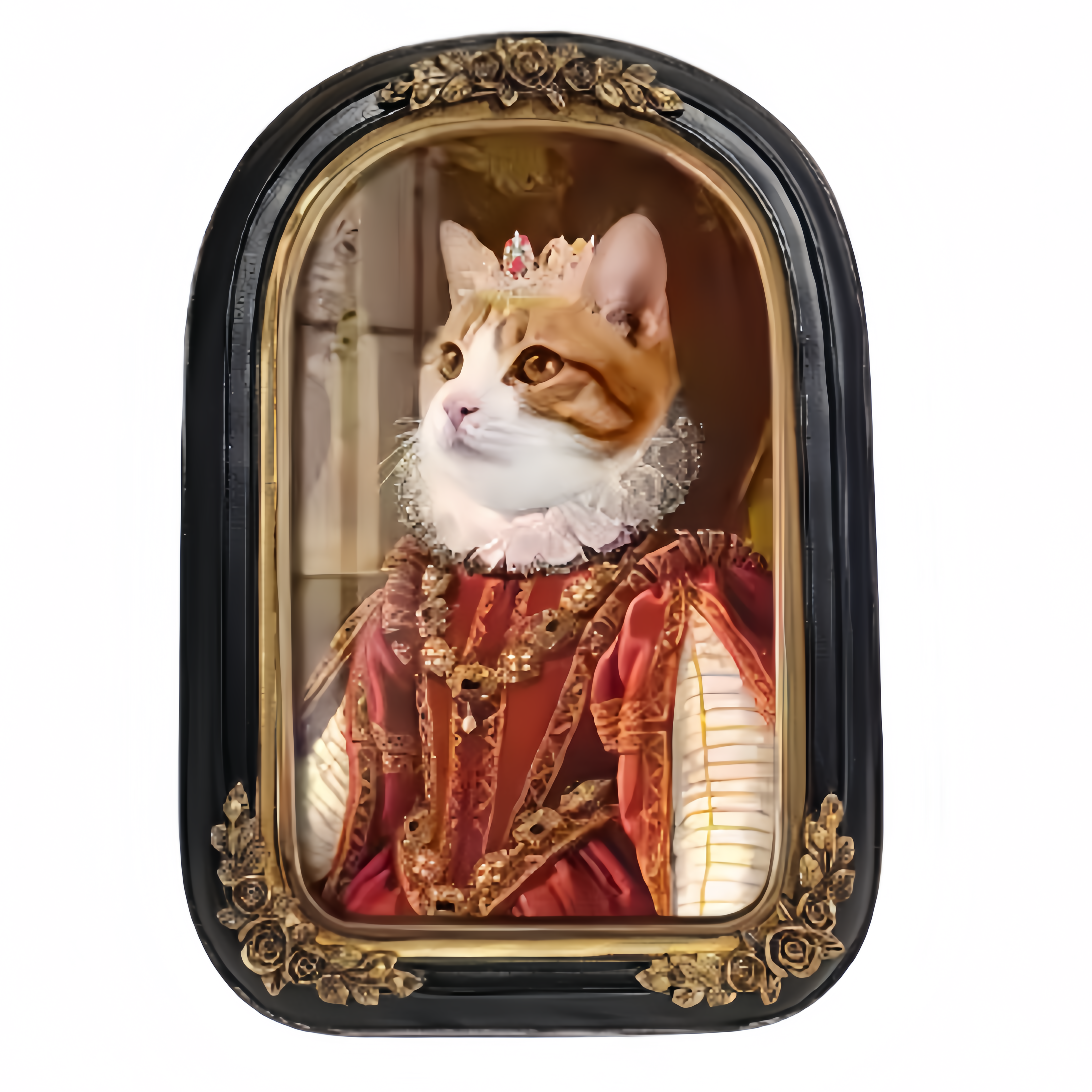 Vintage Style Custom Pet Portrait on Canvas | European Framed Cat & Dog Art Print - Unique Memorial Decor Gift