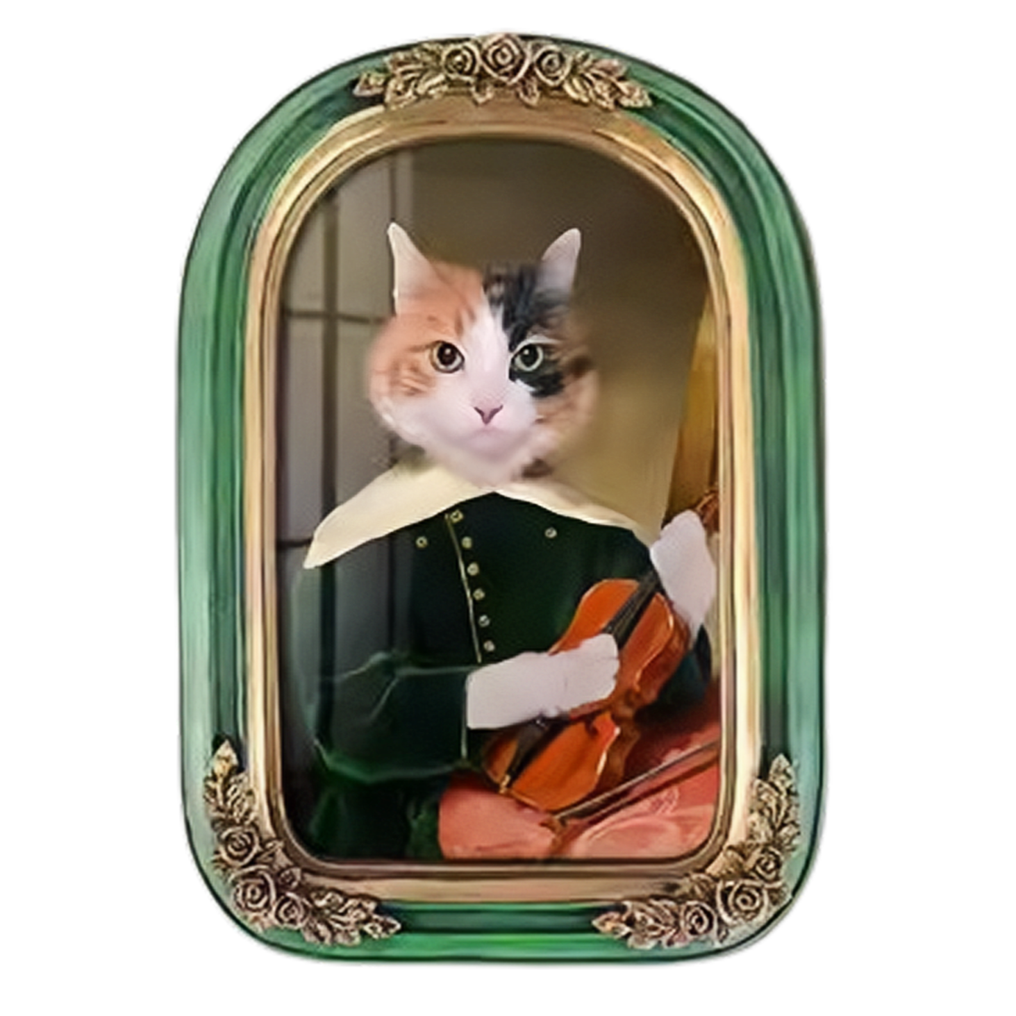Vintage Style Custom Pet Portrait on Canvas | European Framed Cat & Dog Art Print - Unique Memorial Decor Gift