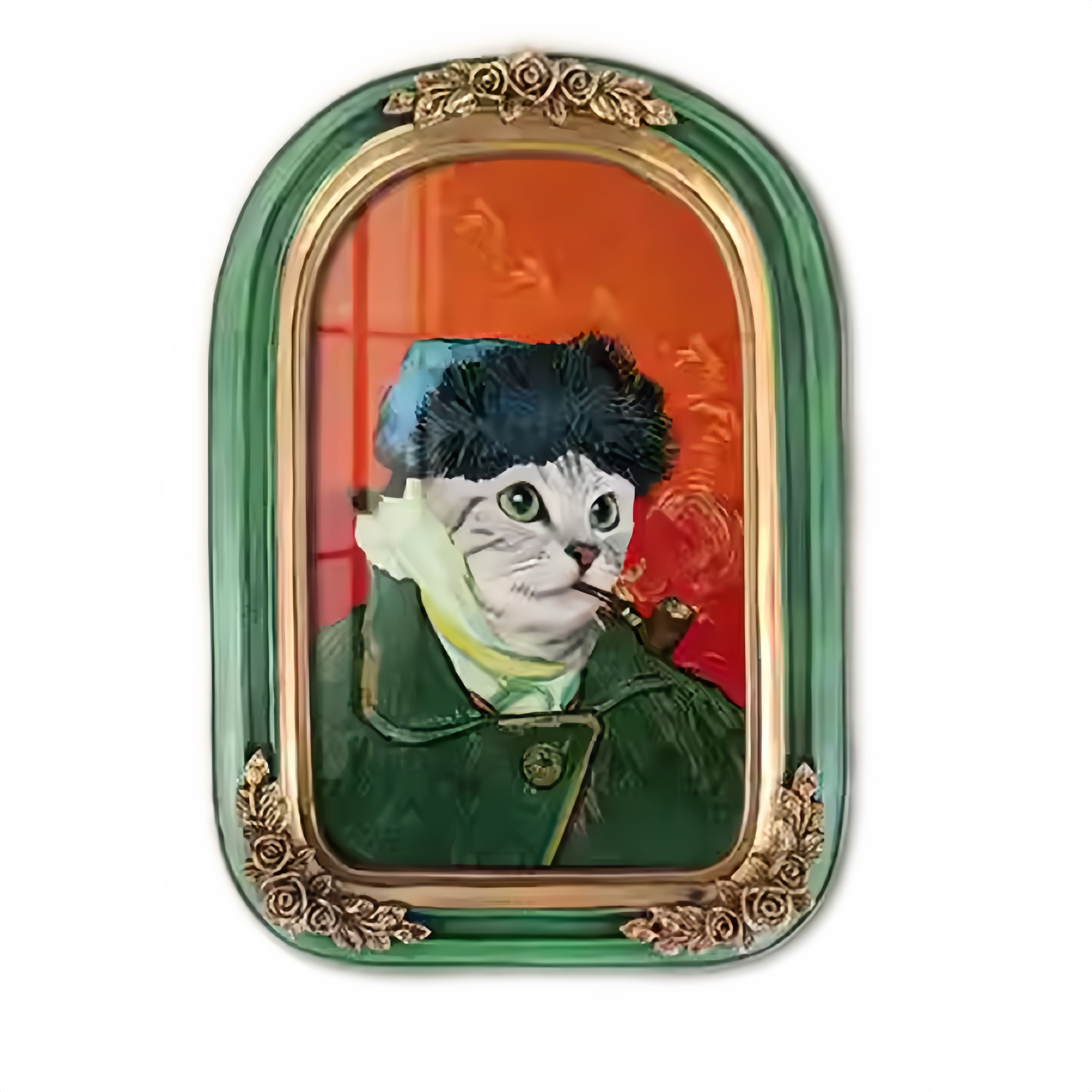 Vintage Style Custom Pet Portrait on Canvas | European Framed Cat & Dog Art Print - Unique Memorial Decor Gift