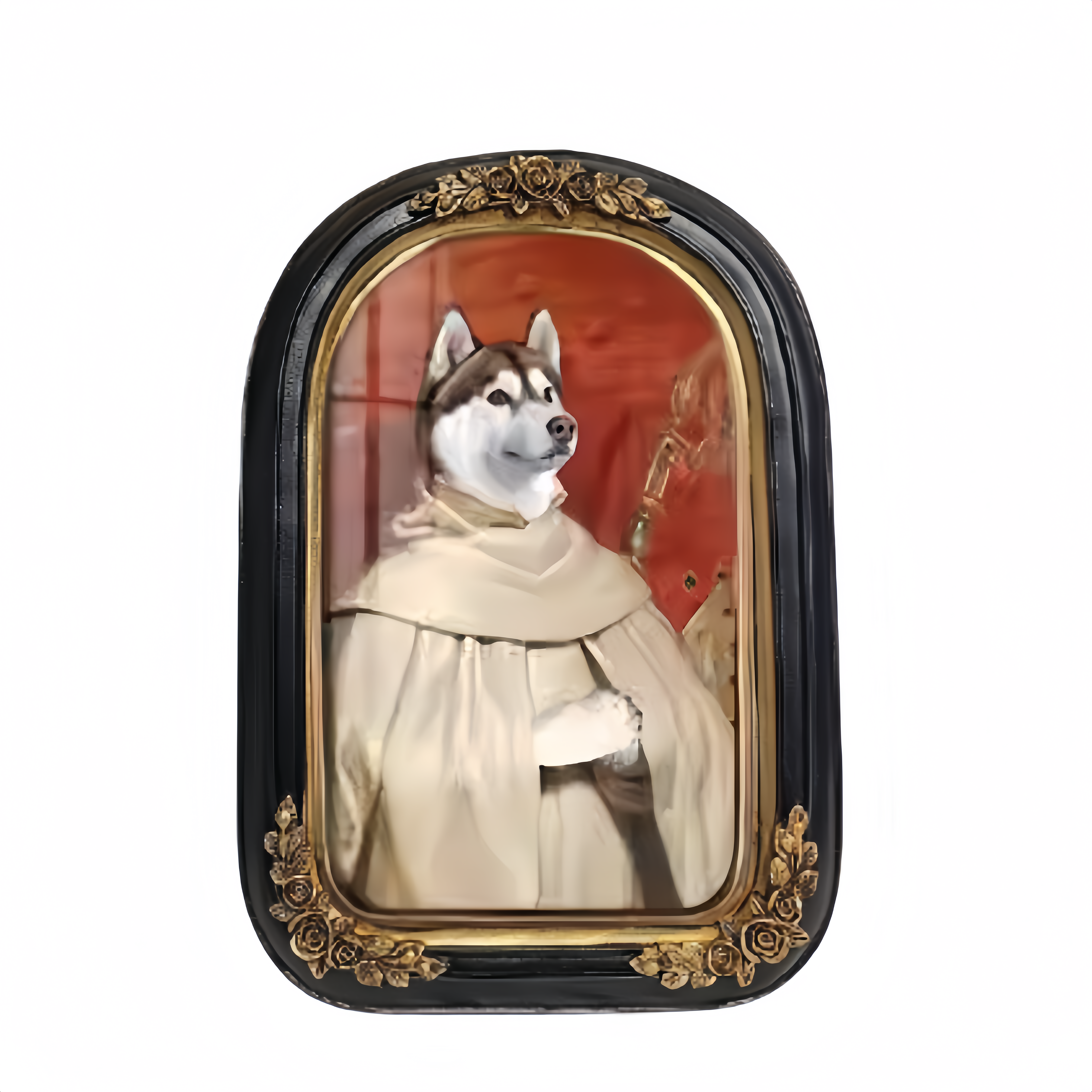 Vintage Style Custom Pet Portrait on Canvas | European Framed Cat & Dog Art Print - Unique Memorial Decor Gift