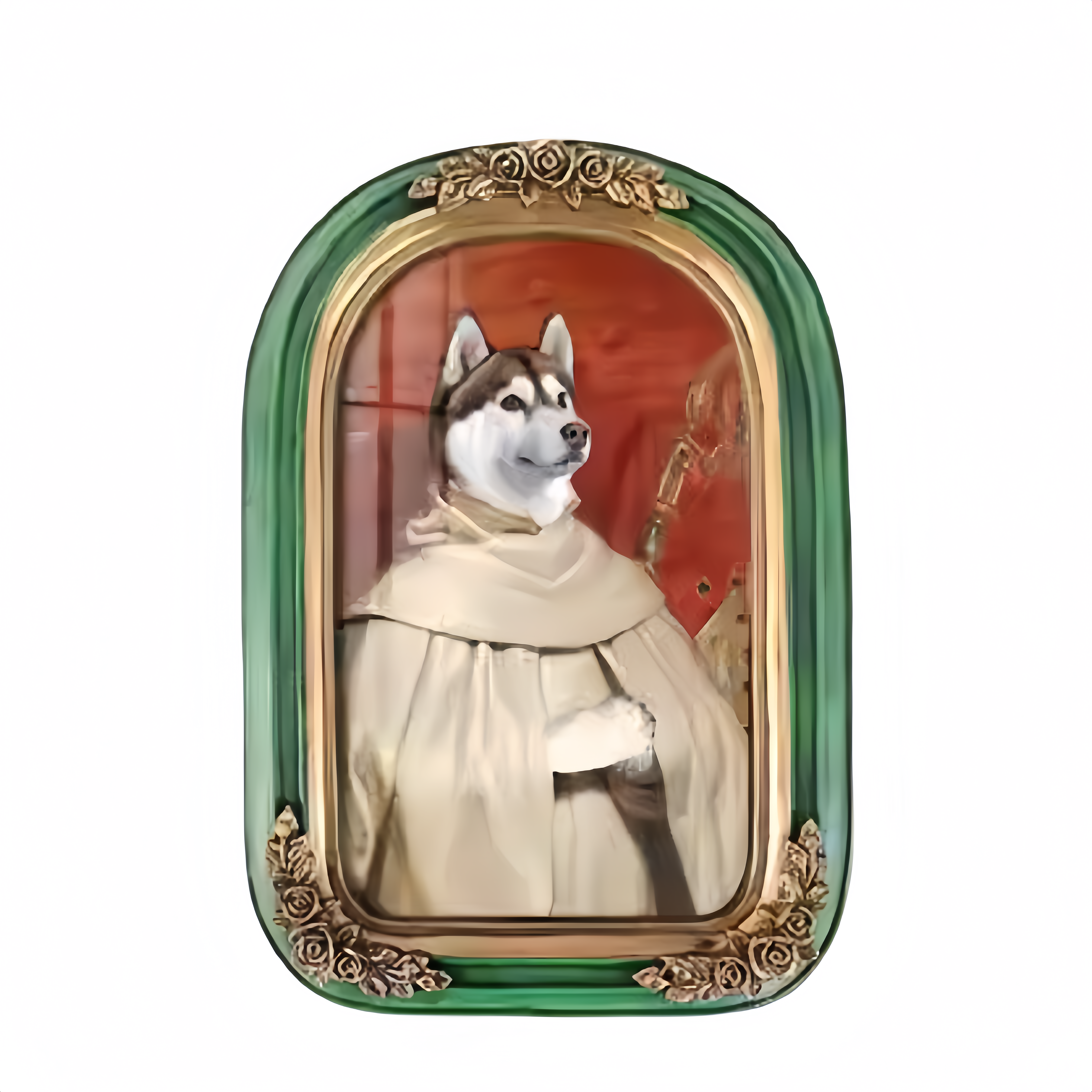 Vintage Style Custom Pet Portrait on Canvas | European Framed Cat & Dog Art Print - Unique Memorial Decor Gift