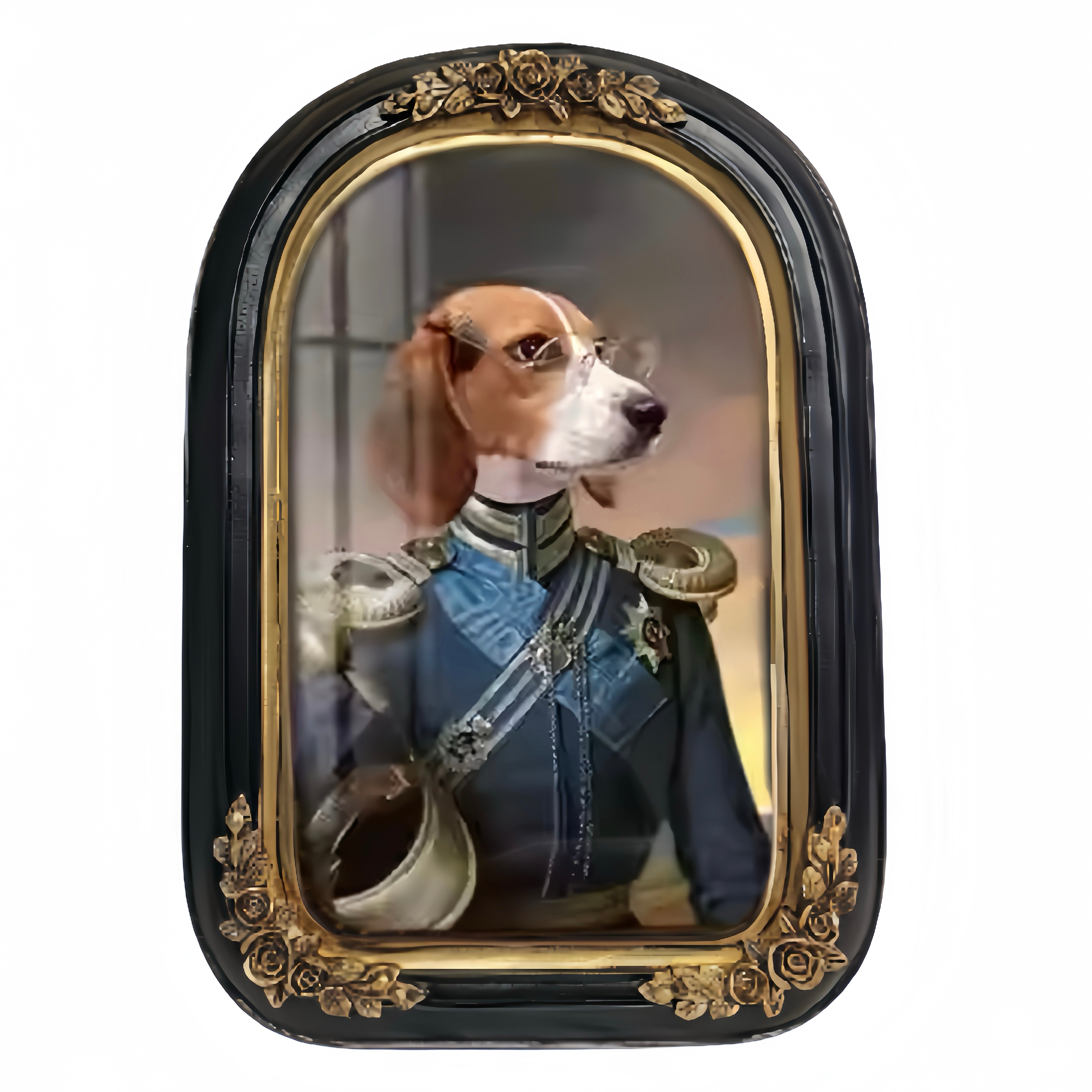 Vintage Style Custom Pet Portrait on Canvas | European Framed Cat & Dog Art Print - Unique Memorial Decor Gift